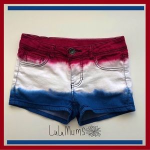 Girl’s Patriotic Shorts Red White & Blue Tie Dye       💚BUNDLES🗞️DISCOUNTED💚